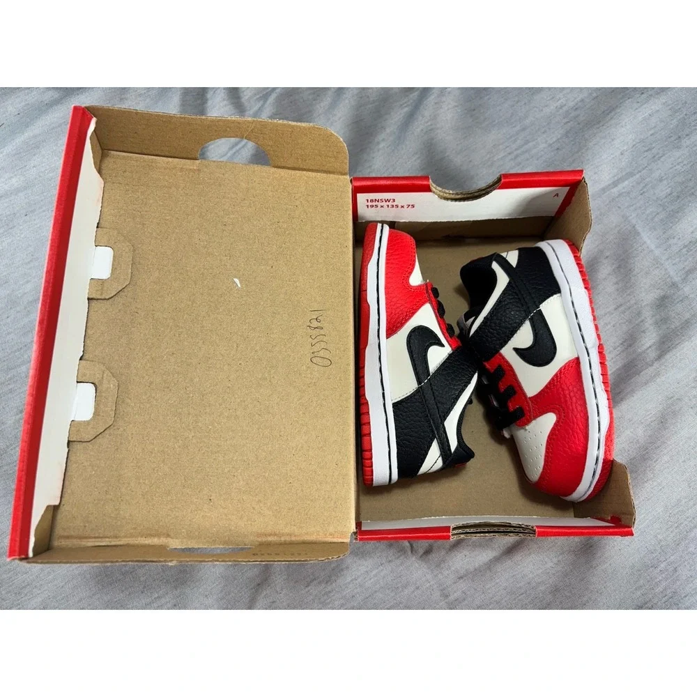 Nike Dunk Low (TDE) Toddler Kid's Shoes Size 7c Sail/Black-Chili Red DC9562-100